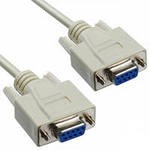 GCR-DB901-1.8m, GCR Кабель 1.8m 0-модемный COM, DB9/DB9 9F/9F, серый, 30 AWG