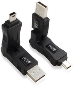Фото 1/3 GC-AM2M5, GCR Переходник USB 2.0 AM / MiniUSB, поворотный 360 градусов