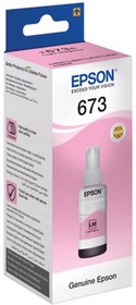 Чернила EPSON 673 (T6736) для СНПЧ Epson L800/L805/L810/ L850/L1800, светло-пурпурные, ОРИГИНАЛЬНЫЕ, C13T67364A/698