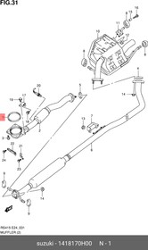 Прокладка приемной трубы SUZUKI 14181-70H00