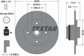 92231700, Заменено на xtx-92231703 Диск тормозной CLIO Mk II (BB0/1/2_ CB0/1/2_) CLIO II (BB0/1/2_ CB0/1/2_)