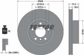 92257105, Диск торм.пер.BMW X3 (F25), X4 (F26) 10=  PRO+