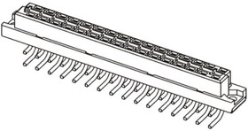 09042326826, 32 Way 5.08mm Pitch, Type D Class C2, 2 Row, Right Angle DIN 41612 Connector, Socket