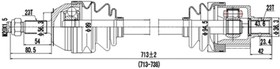 DDS250052, Полуось привода колеса RENAULT 25 84-92, ESPACE II 91-96,