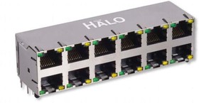 HCJ26-804SK-L12, Modular Connectors / Ethernet Connectors Shielded 2X6 Stacked RJ45 G/Y LED