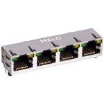 HCJT4-812SK-L12, Modular Connectors / Ethernet Connectors Shielded 1X4 Tab Up ...