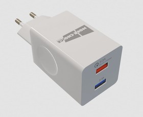 Фото 1/3 Сетевое зарядное устройство Smart 2USB 3.0А QC3.0 быстрая зарядка для Type-C NC55QCa White