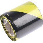 Black/Yellow LDPE 100m Barrier Tape, 0.05mm Thickness