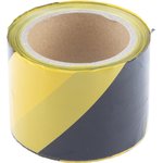 Black/Yellow LDPE 100m Barrier Tape, 0.05mm Thickness