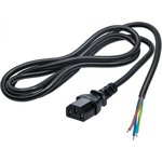 AK-OT-02A, Кабель, IEC C13 "мама", провода, 1,5м, черный, ПВХ, 3G0,5мм2, 10А