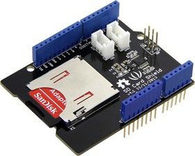 Фото 1/8 SD Card Shield V4, Arduino-совместимая плата расширения для подключения SD, SDHC и TF карт памяти.