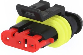 AMP-0-0282087-1, Разъем провод-провод, Superseal 1.5, вилка, "мама", PIN 3, IP67