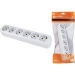 SQ1806-0039, Колодка розеточная 6 гнезд 2П+З 16А 250В белая TDM Electric