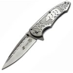 Нож складной , 85 мм серебристый, рукоять: сталь/алюминий серебристый SA-438