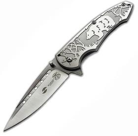 Фото 1/5 Нож складной , 85 мм серебристый, рукоять: сталь/алюминий серебристый SA-438