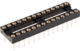 Фото 1/2 TRS-28, панелька для микросхем DIP 28 контактов узкая (126-328RG)