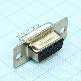 Photo 1/5 DB-9F (DS1033-09FB), 9 pin socket for cable (soldering), black insulator