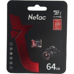 Носитель информации Netac P500 Extreme PRO 64GB MicroSDXC V30/A1/C10 up to ...