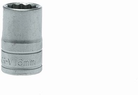 Фото 1/2 M120516-C, 1/2 in Drive 16mm Standard Socket, 12 point, 38 mm Overall Length