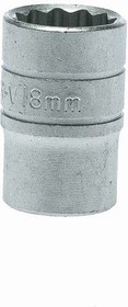 Фото 1/2 M120518-C, 1/2 in Drive 18mm Standard Socket, 12 point, 38 mm Overall Length