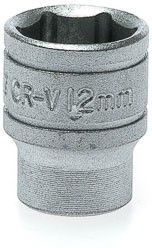 Фото 1/2 M140512-C, 1/4 in Drive 12mm Standard Socket, 6 point, 25 mm Overall Length