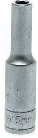 Фото 1/2 M140605-C, 1/4 in Drive 5mm Deep Socket, 6 point, 49.5 mm Overall Length