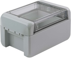 Фото 1/3 96022125 B 100806 PC-V0-G-7035, Bocube Series Light Grey Polycarbonate V0 Enclosure, IP66, IP68, IK07, Transparent Lid, 113 x 80 x 60mm