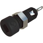 2 mm socket, solder connection, mounting Ø 5 mm, CAT O, black, 930308100