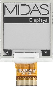 MDE0154A152152BW, E-Paper Display, 152 x 152 Pixels, 1.54", 3-Wire SPI, 24 Way FFC