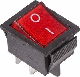 Фото 1/6 36-2330, Выключатель клавишный 250V 16А (4с) ON-OFF красный с подсветкой (RWB-502, SC-767, IRS-201-1)