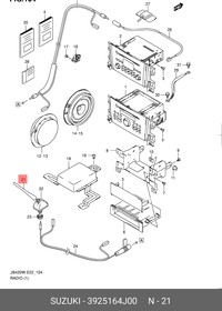 3925164J00, Шток антенны (116) 39251-64j00, SUZUKI | купить в розницу и оптом