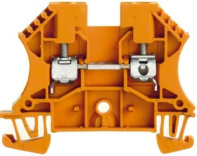 1036760000, WDU Series Orange DIN Rail Terminal Block, 4mm², Single-Level, Screw Termination, ATEX