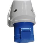 11919, IP44 Blue Wall Mount 2P + E Industrial Power Socket, Rated At 32A, 230 V