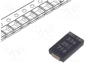 T521V226M025ATE040, Конденсатор танталовый полимерный, 22мкФ, 25ВDC, Корп V, 2917