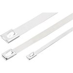 RND 475-00730, Stainless Steel Cable Tie with Ball Lock 360 x 4.6mm, 588.4N
