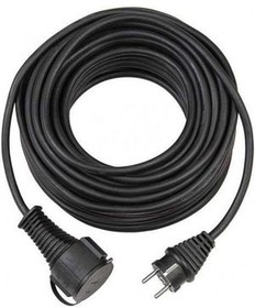 1161450, Outdoor Extension Cable IP44 Rubber DE Type F (CEE 7/4) Plug - DE Type F (CEE 7/3) Socket 10m Black