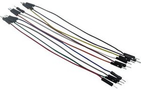 RND 255-00015, Jumper Wire, Male to Male, Pack of 10 pieces, 150 mm, Multicoloured
