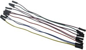 RND 255-00011, Jumper Wire, Female to Female, Pack of 10 pieces, 150 mm, Multicoloured