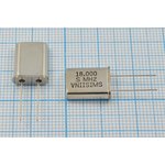 Кварцевый резонатор 18000 кГц, корпус HC49U, S, точность настройки 15 ppm ...