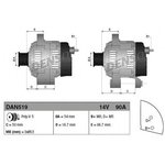 DAN519, Генератор FIAT 500 07-, IDEA 04-, LINEA 07-, PANDA 03-, PUNTO / 05- ...