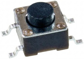 Фото 1/2 4-1437565-1, Switch Tactile OFF (ON) SPST Round Button Gull Wing 0.05A 24VDC 1.57N SMD Loose