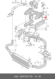 059129717S, Уплотнитель круглый, VAG | купить в розницу и оптом