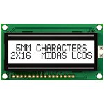 MC21605H6W-GPTLW3.3-V2, 2X16 COB LCD, STN GREY BLACK ON WHITE