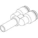 QSY-8H-6-B, QSY Series Y Tube-to-Tube Adaptor, Push In 8 mm to Push In 6 mm ...