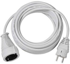 1168440, Extension Cable IP20 PVC DE Type F (CEE 7/4) Plug - DE Type F (CEE 7/3) Socket 5m White