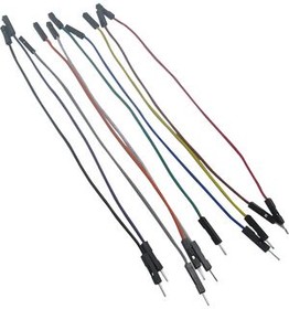 RND 255-00013, Jumper Wire, Male to Female, Pack of 10 pieces, 150 mm, Multicoloured