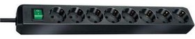 1159300018, Outlet Strip Eco-Line 8x DE Type F (CEE 7/3) Socket - DE Type F (CEE 7/4) Plug Black 3m