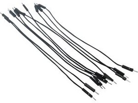 RND 255-00014, Jumper Wire, Male to Male, Pack of 10 pieces, 150 mm, Black