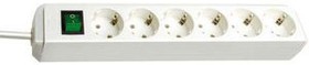 1159520015, Outlet Strip Eco-Line 6x DE Type F (CEE 7/3) Socket - DE Type F (CEE 7/4) Plug White 1.5m