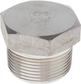 Фото 1/3 Stainless Steel Pipe Fitting, Straight Hexagon Hexagon Plug, Male R 1-1/4in